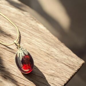 Elegant Red Pendant Necklace